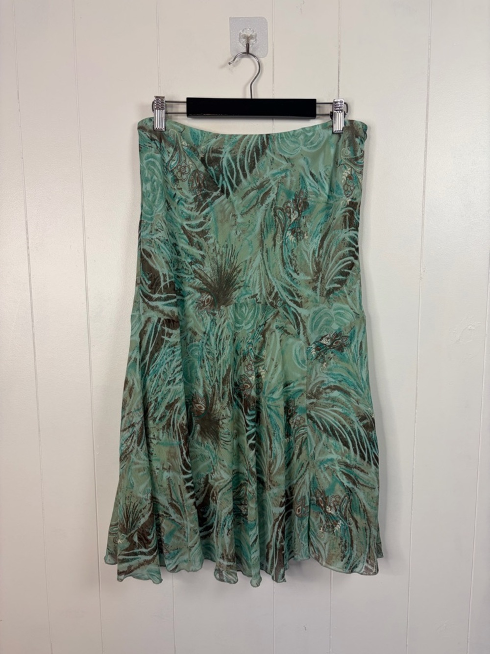 Vintage Y2K Mermaidcore Green Midi Skirt Sheer Mesh Womens Medium Low Rise 90s - Picture 3 of 12
